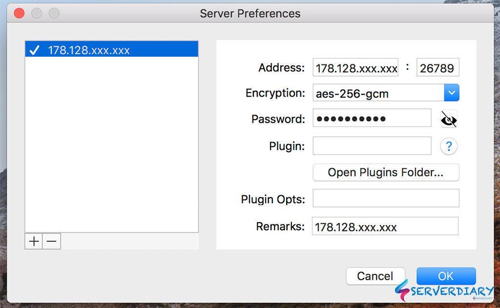 Shadowsocks client configuration on Mac OS