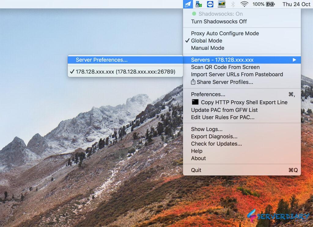Shadowsocks client on Mac OS